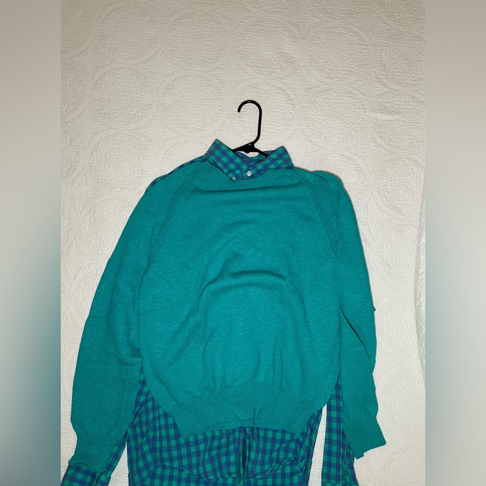J Crew Mens Teal Slim Fit Cotton Crewneck Sweater